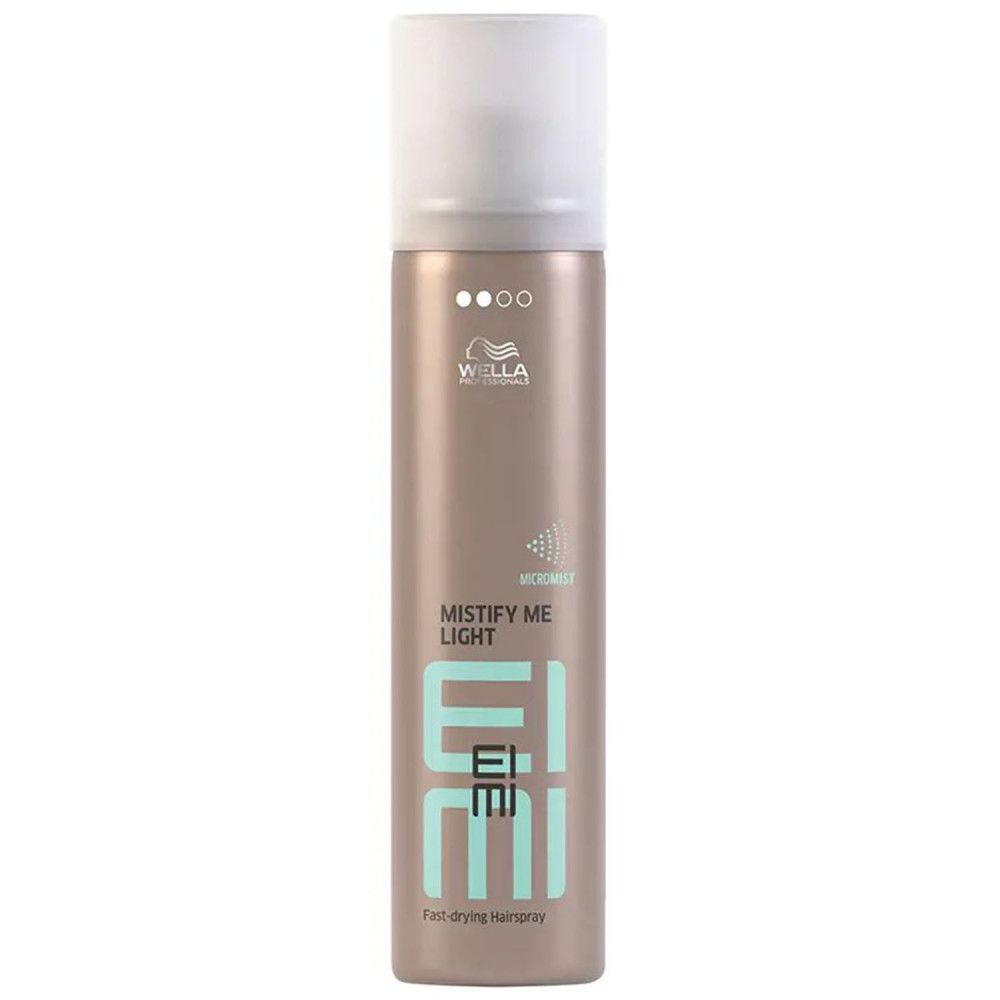 Bombe de laque Wella EIMI Mistify Me Light. Capuchon blanc.