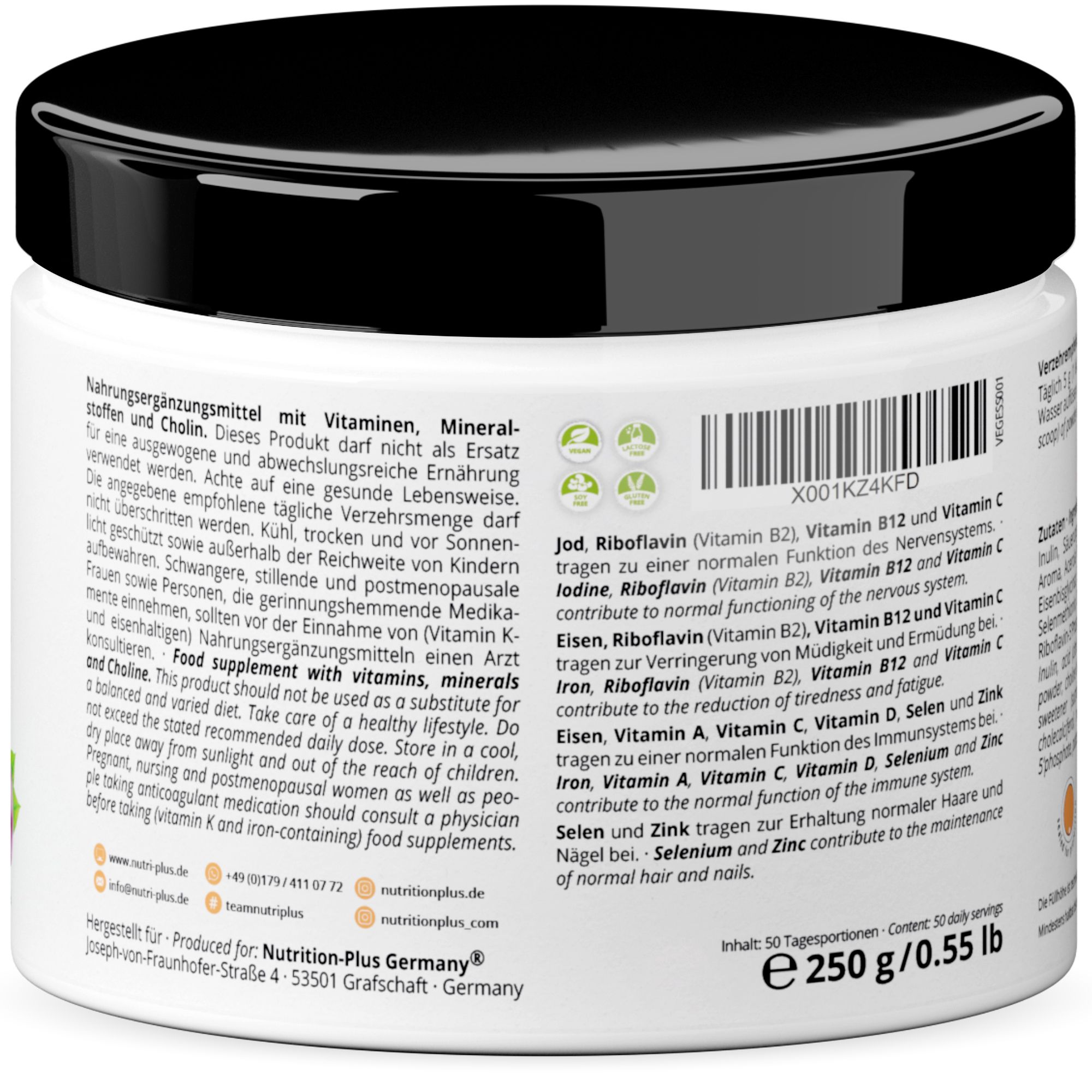 nutri+ Vegan Essentials Poeder Mango-Passievrucht 250 g