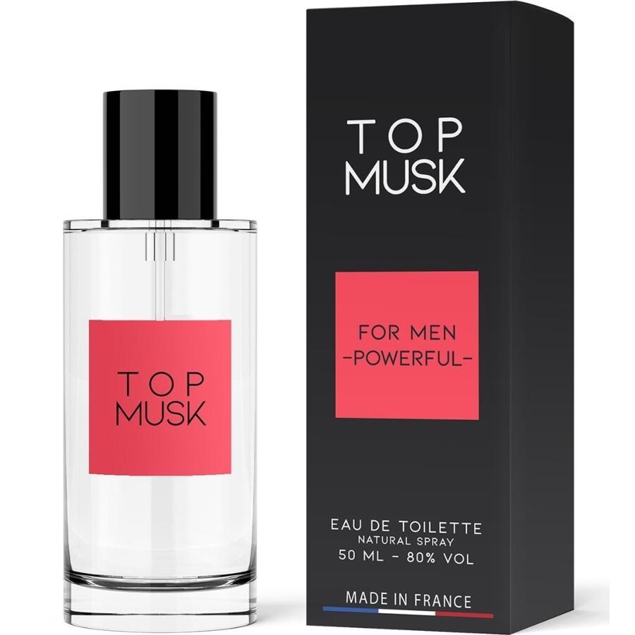 Top Musk Eau de Toilette pour Homme, 50ml, Natural Spray, Made in France.