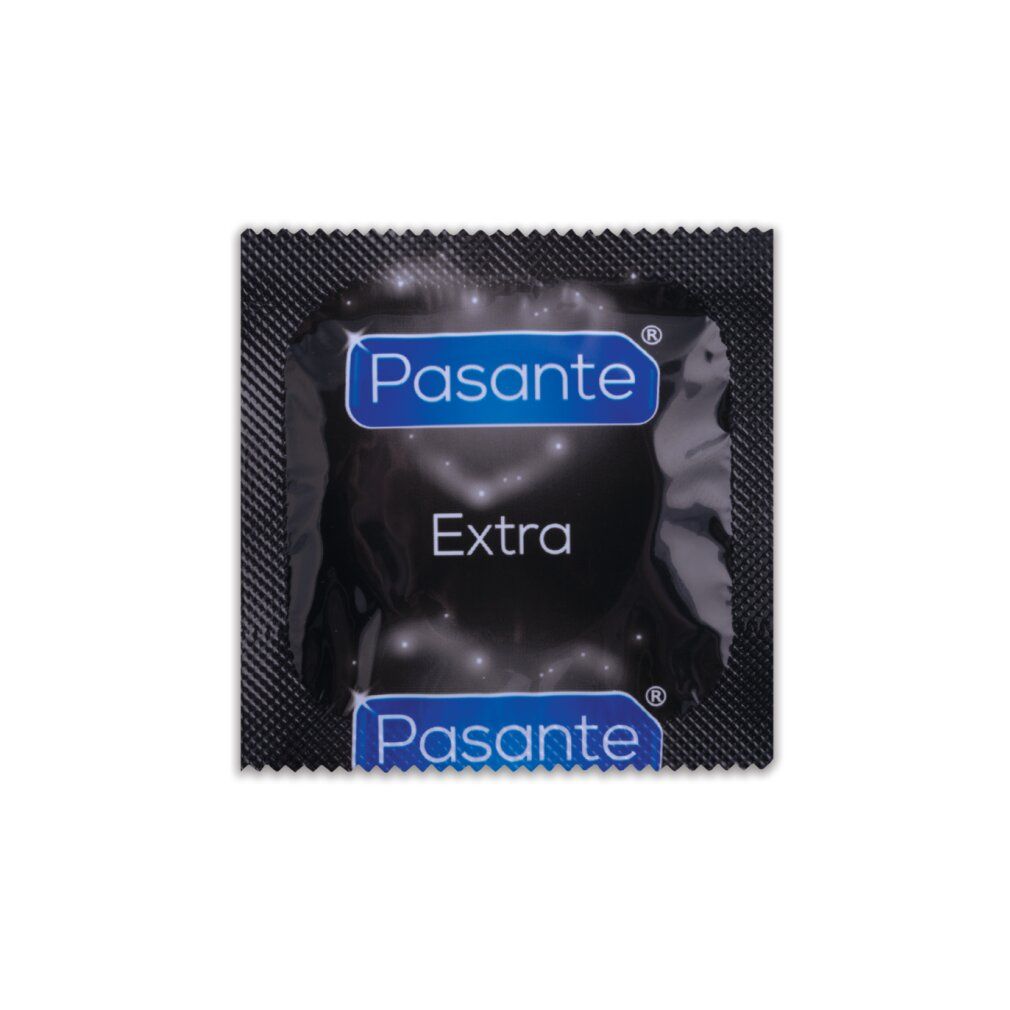 Préservatif Pasante Extra individuel emballé. Épais, lubrifié.