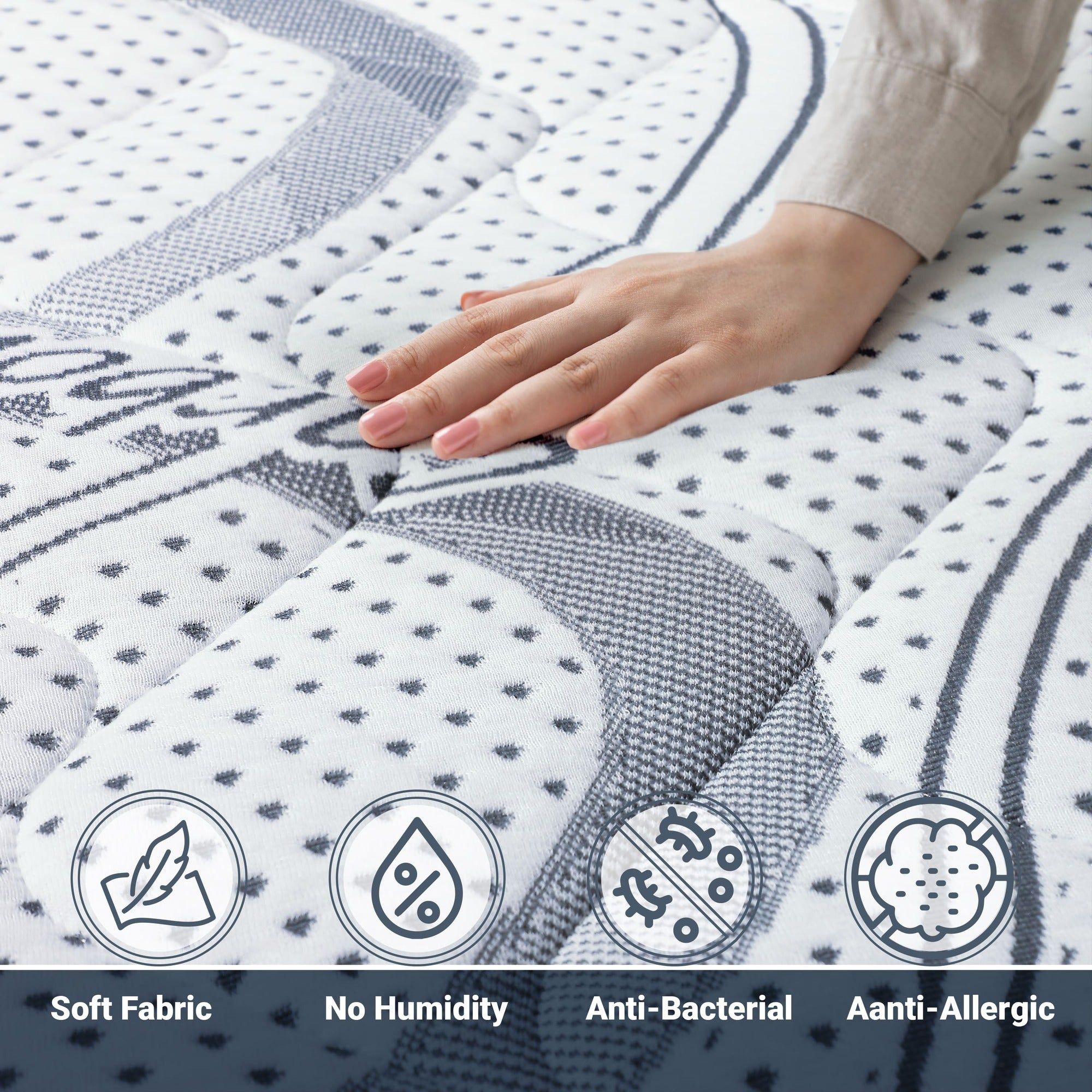 The White Stone Traagschuim Matras 80x190 cm Hoogte 22 cm | Hypoallergeen en Ademend Tijk
