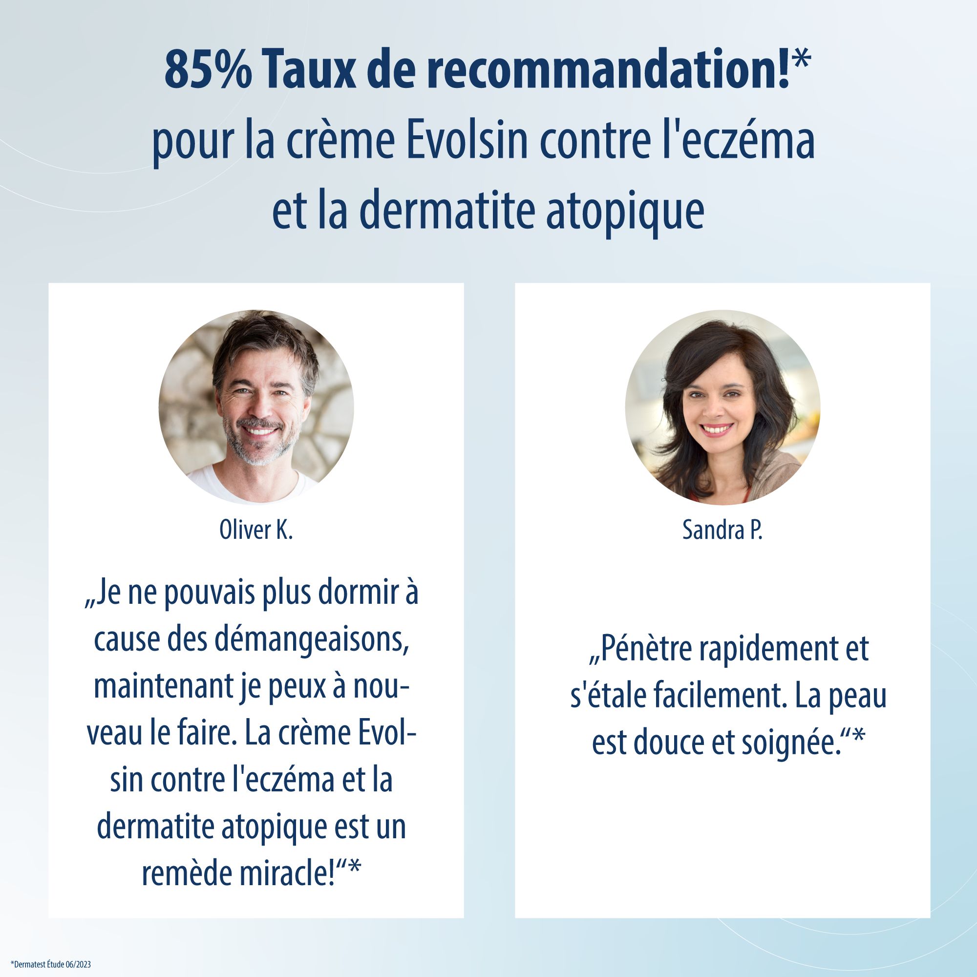 Comparaison : Crème Evolsin vs. autres produits. Dermatologiquement prouvé, certifié CE, production UE, etc.