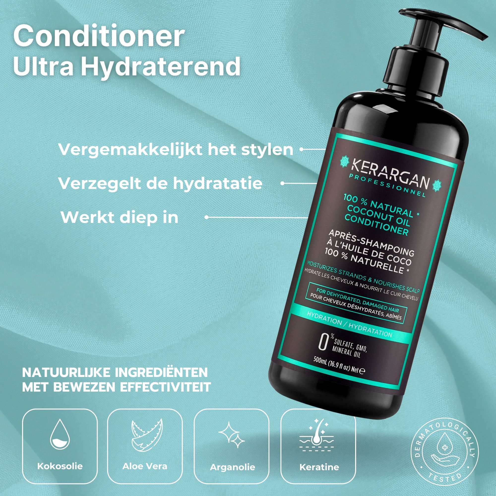 Kerargan - Hydraterende Duo Shampoo & Conditioner met Kokosolie