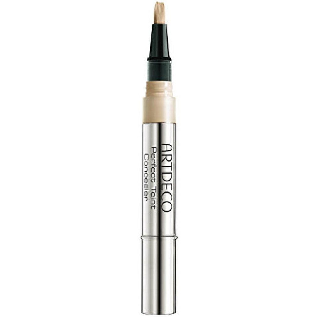 Correcteur Perfect Teint Artdeco. Bâton avec liquide beige clair et applicateur. Récipient argenté avec bouchon noir. Nom du produit visible.