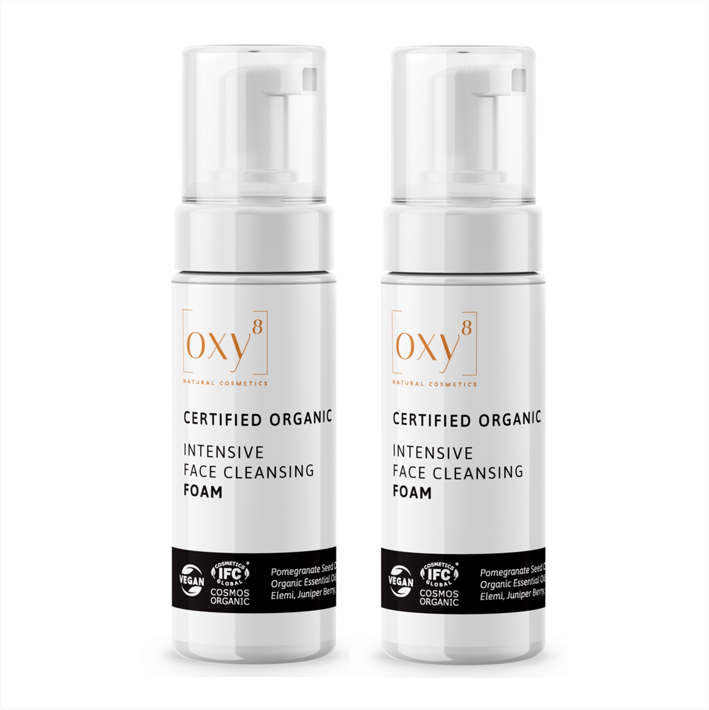 oxy8 Natural Cosmetics INTENSIVE FACE CLEANSING FOAM – Mousse nettoyante  Set économique de 2 pièces