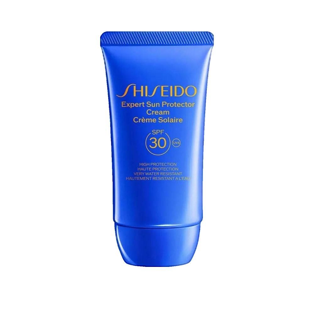 Tube bleu Shiseido Expert Sun Protector Cream Crème Solaire SPF30.
