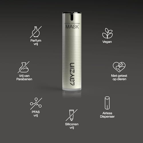 Productfles en verpakking. Tekst: Youthful Appearance Mask, Anti-aging & huidversteviging.