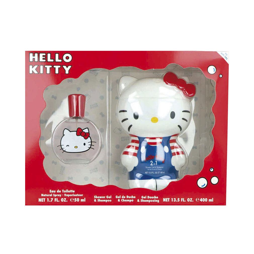 Hello Kitty geschenkset in rode verpakking: Eau de Toilette en Douchegel & Shampoo.