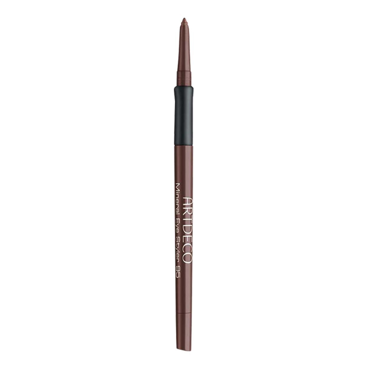 Artdeco Mineral Eye Styler, bruine oogpotlood met zwart middengedeelte. Productnaam en merk duidelijk zichtbaar.