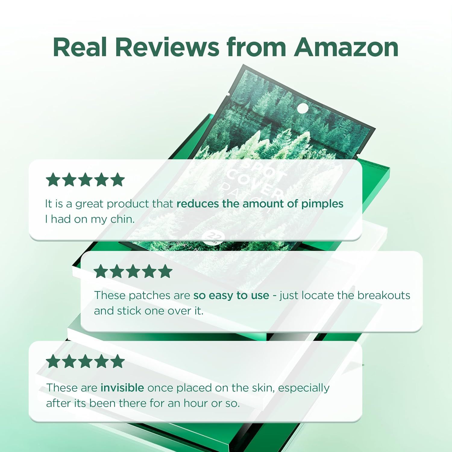 Citaten van Amazon-klanten. Tekst: Spot Cover Patch. Sterrenbeoordelingen. Vermindert puistjes. Gemakkelijk te gebruiken.