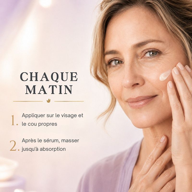Femme à la peau lisse touchant sa joue.
