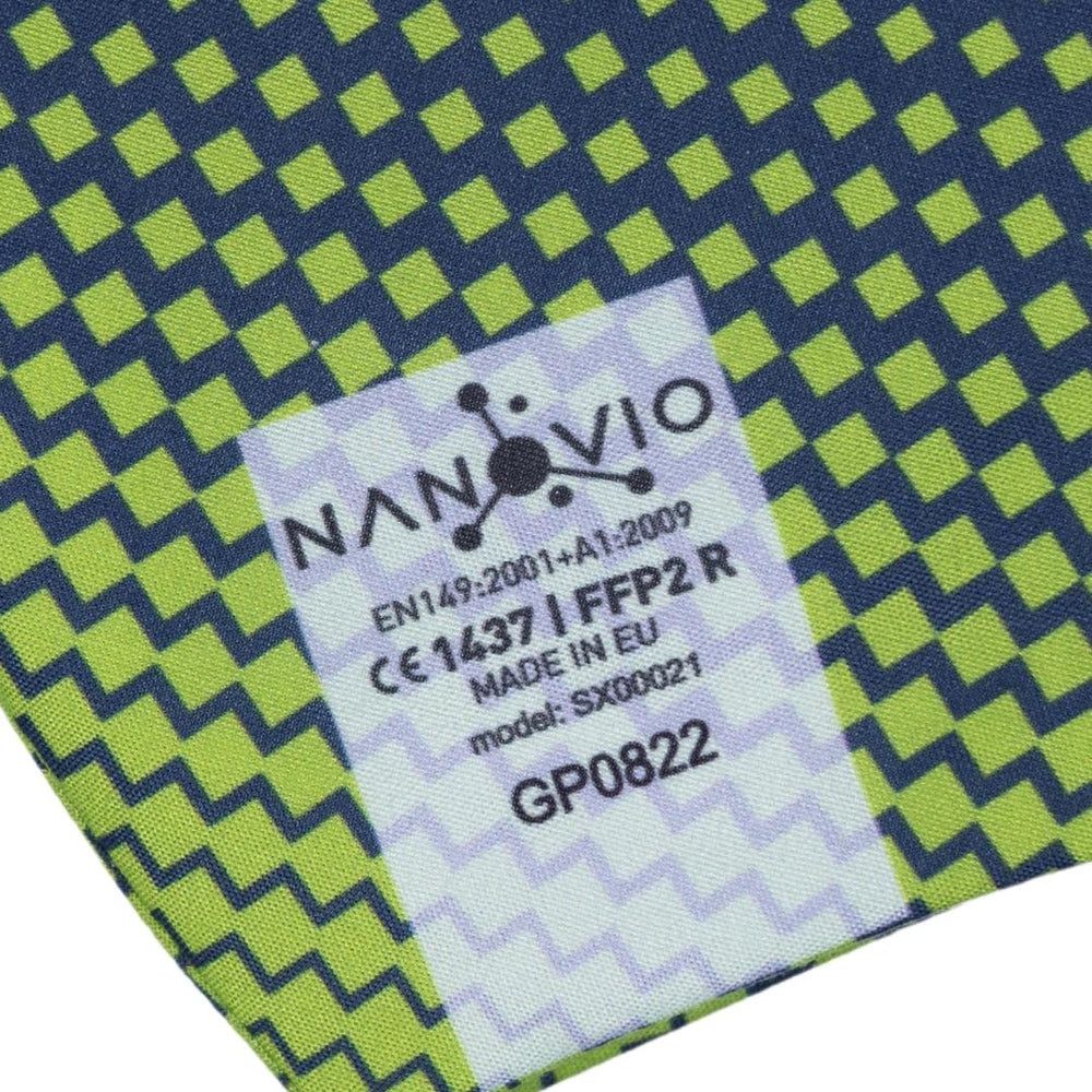 Nanovio FFP2 Maske réutilisable - Bleu & Vert