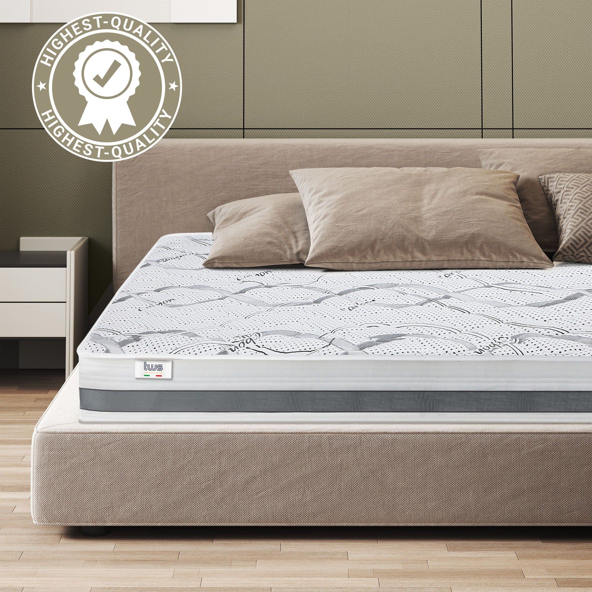 The White Stone Orthopedisch Matras 140x200 cm Medium Stevigheid | Hoogte 20 cm