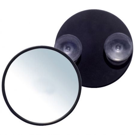 Miroir rond grossissant 10x avec deux ventouses.