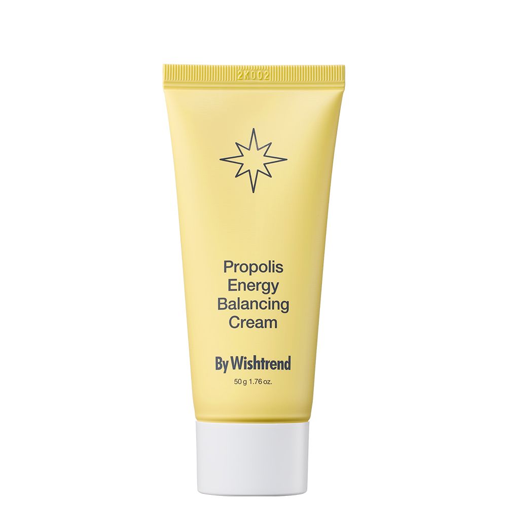 Gele tube met By Wishtrend Propolis Energy Balancing Cream, 50g.