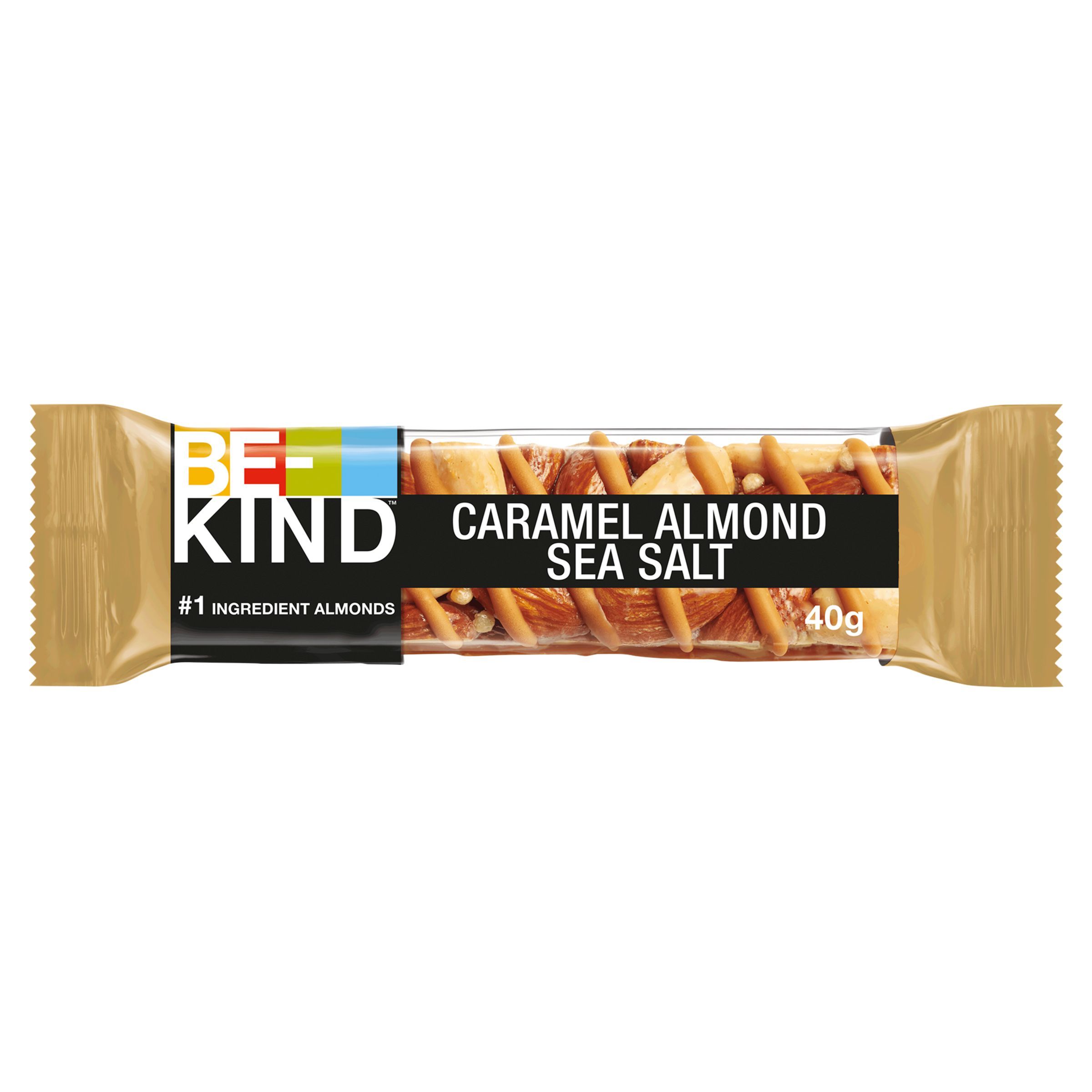 BE-KIND Reep Karamel, Amandelen & Zeezout - Natuurlijke Snack met echte noten