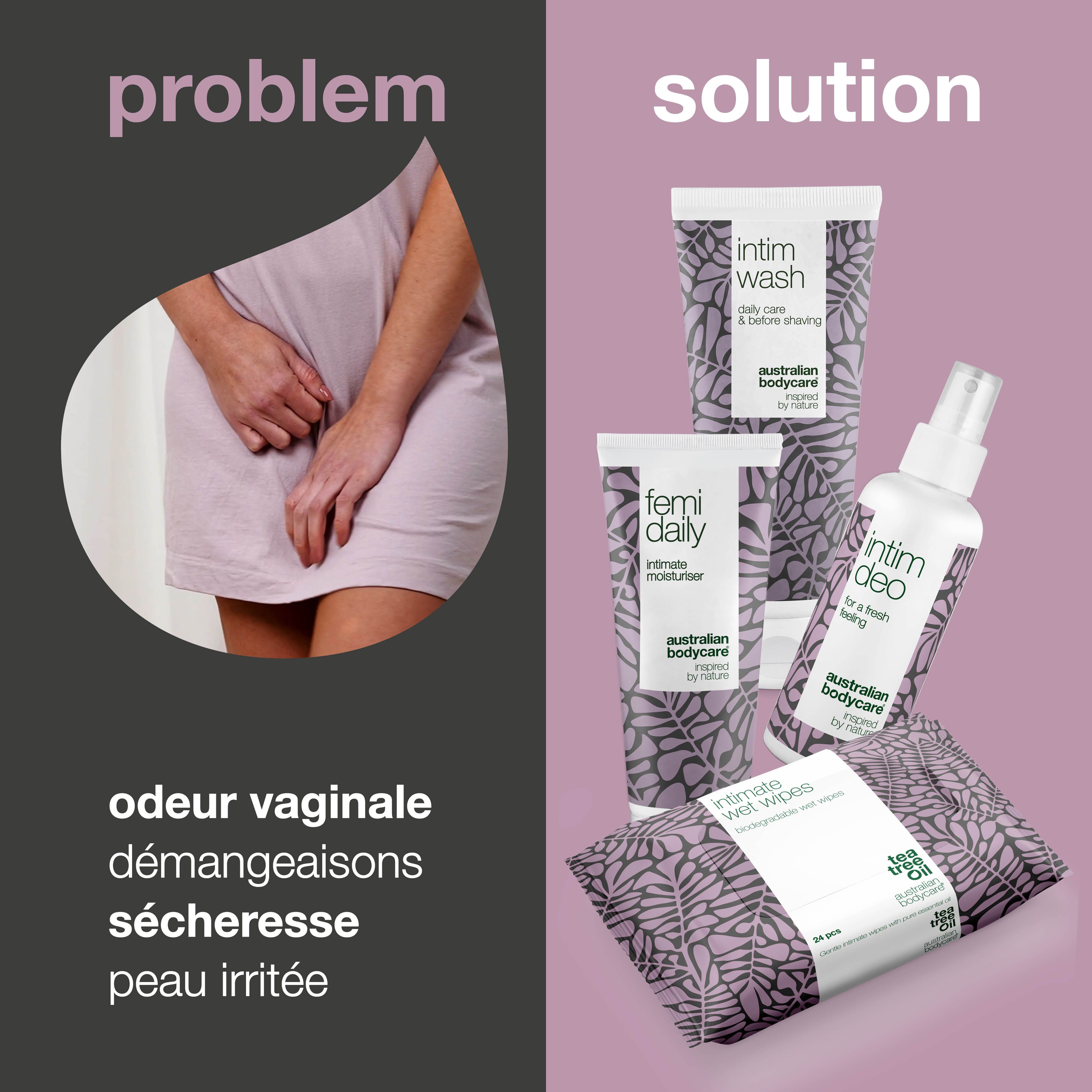 Collage de personnes avec des produits d'hygiène intime. Différentes poses et arrière-plans.