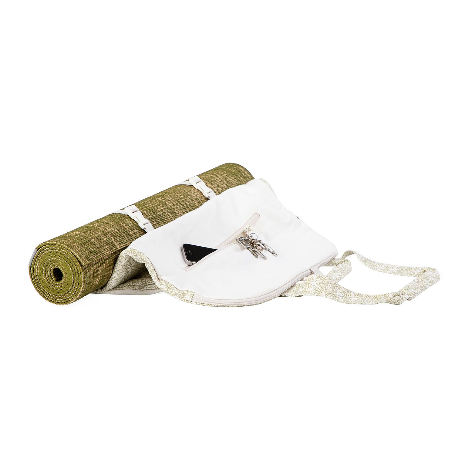 bodhi Collection Maharaja : Sac de yoga à motifs NAMASTÉ "Madurai", écru