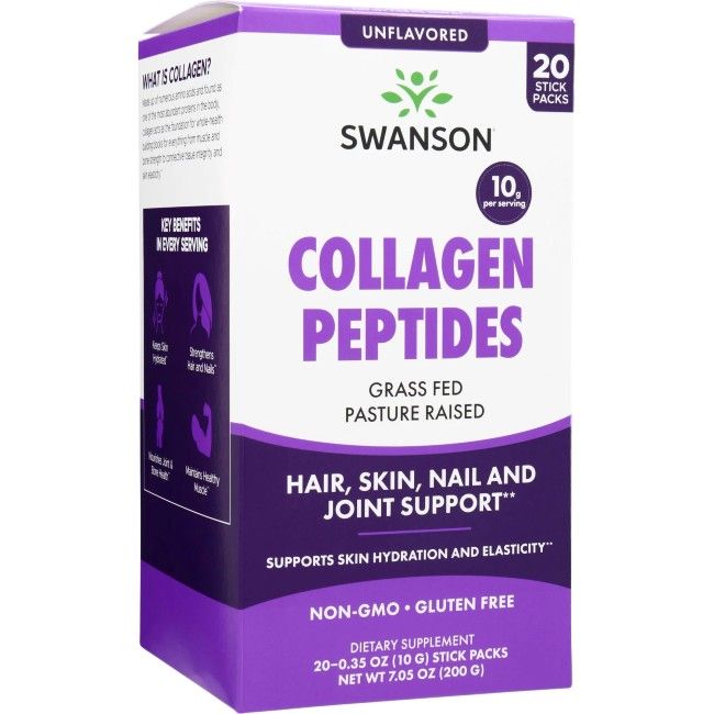Swanson Health Products Collageenpeptiden, 20 individuele zakjes - Zonder smaak