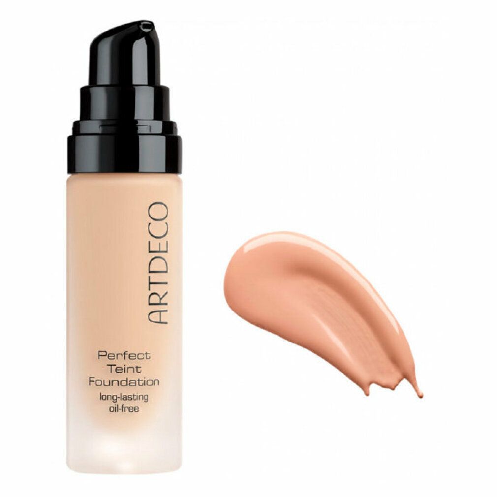 ARTDECO Perfect Teint Foundation fles, pompdispenser en kleurstalen. JOY TREND AWARD 2019 winnaar.