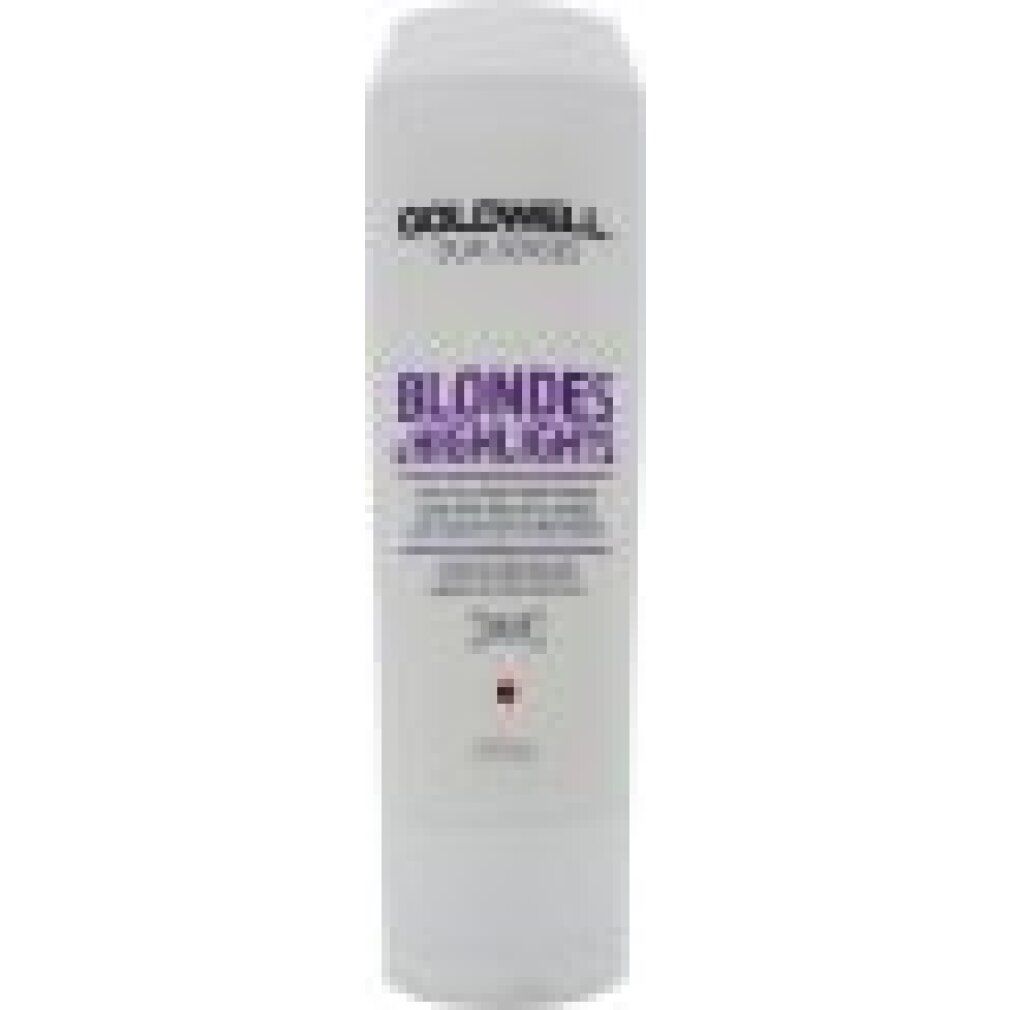 Goldwell Blondes & Highlights Anti-Yellow Conditioner. Witte tube met paarse tekst. Bevat 200ml.