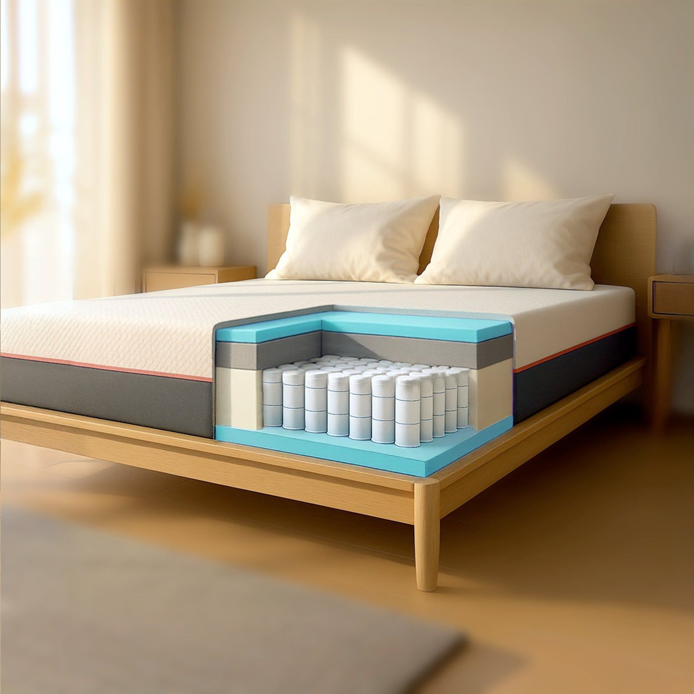 The White Stone Matras 80x190 met Breeze Memory Foam en Pocketvering | Hoogte 30 cm