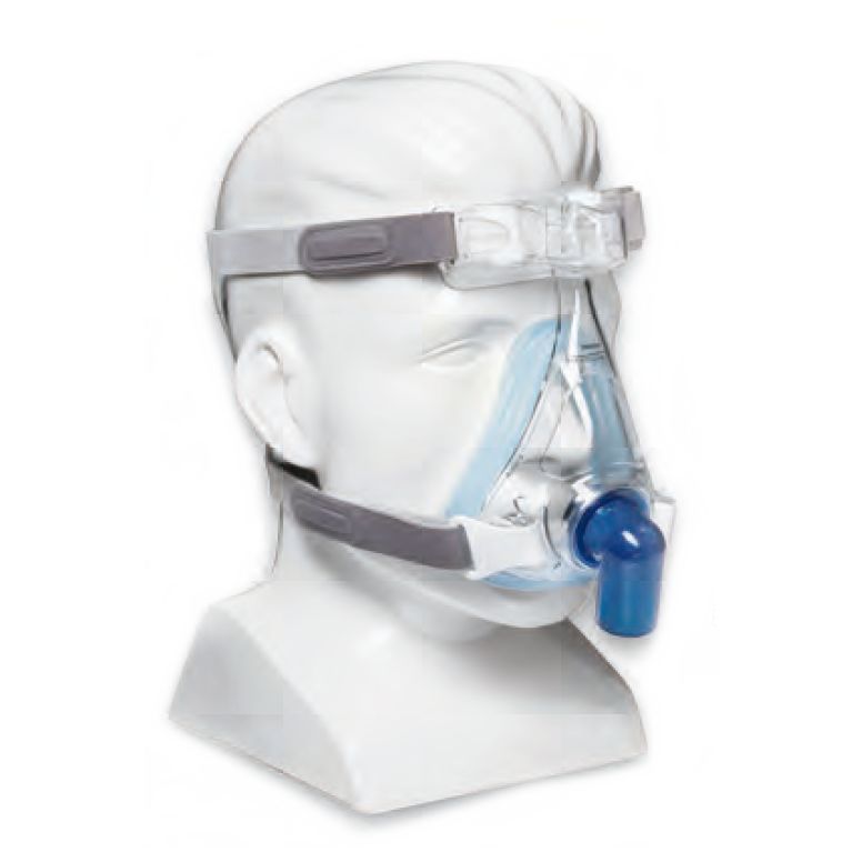Masque nasal complet Philips CPAP Amara SE Gel sur tête de mannequin.