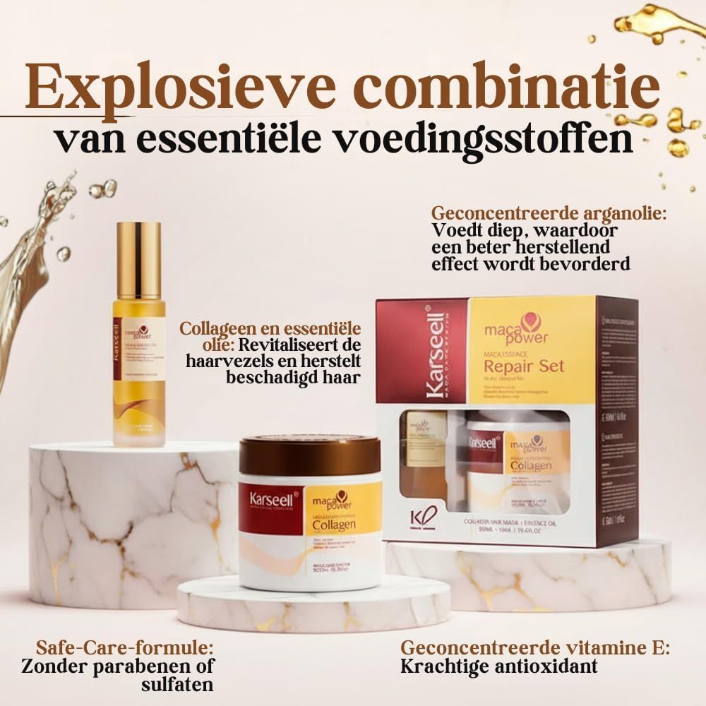 KARSEELL Haarverzorgingsset met Collageen Haarmasker en Arganolie Serum
