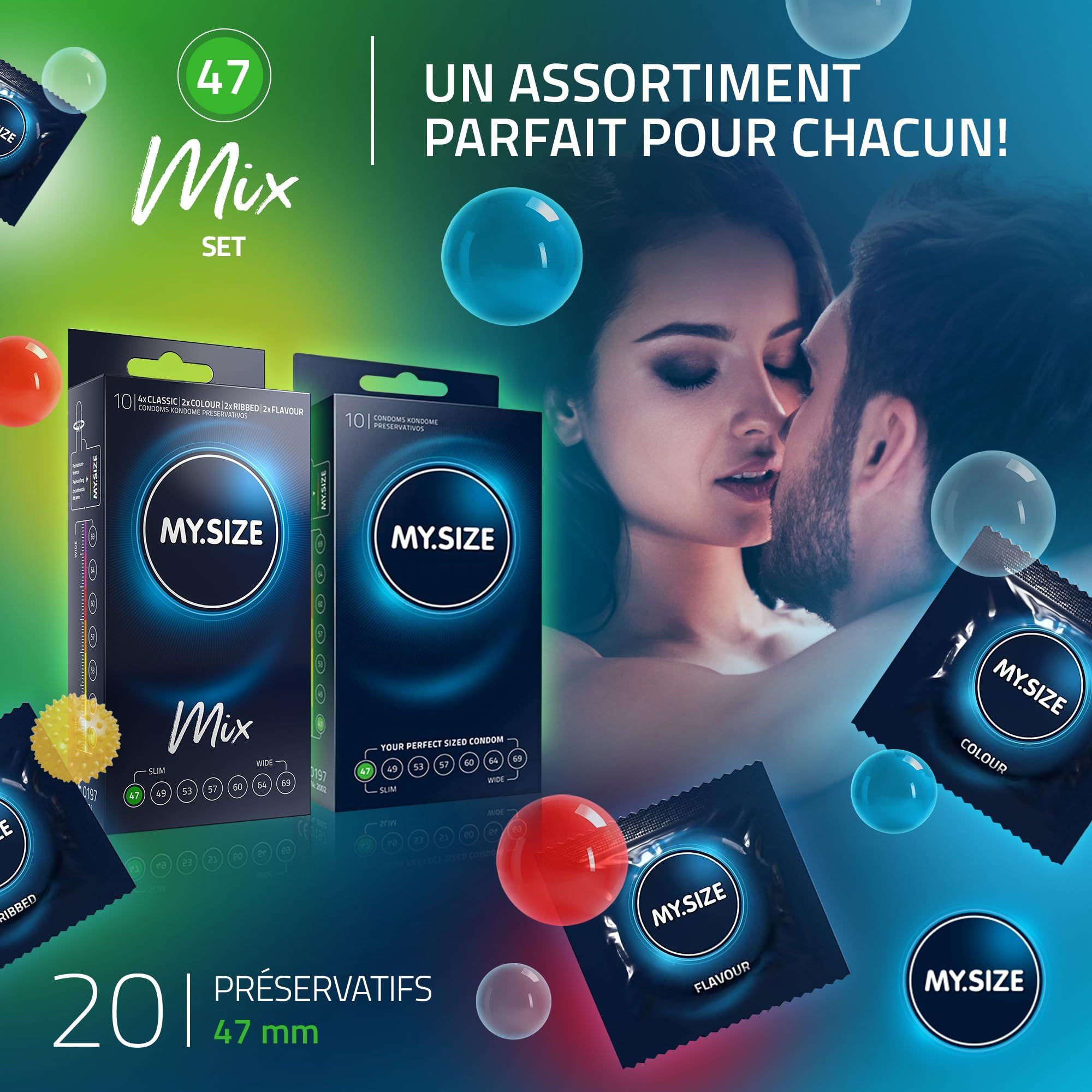 MY.SIZE Mix Préservatif Set Taille 1 47mm
