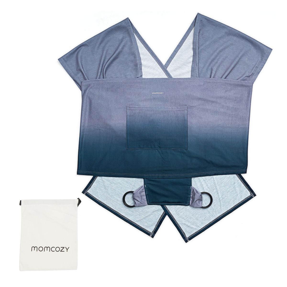 Porte-bébé écharpe Momcozy, dégradé bleu