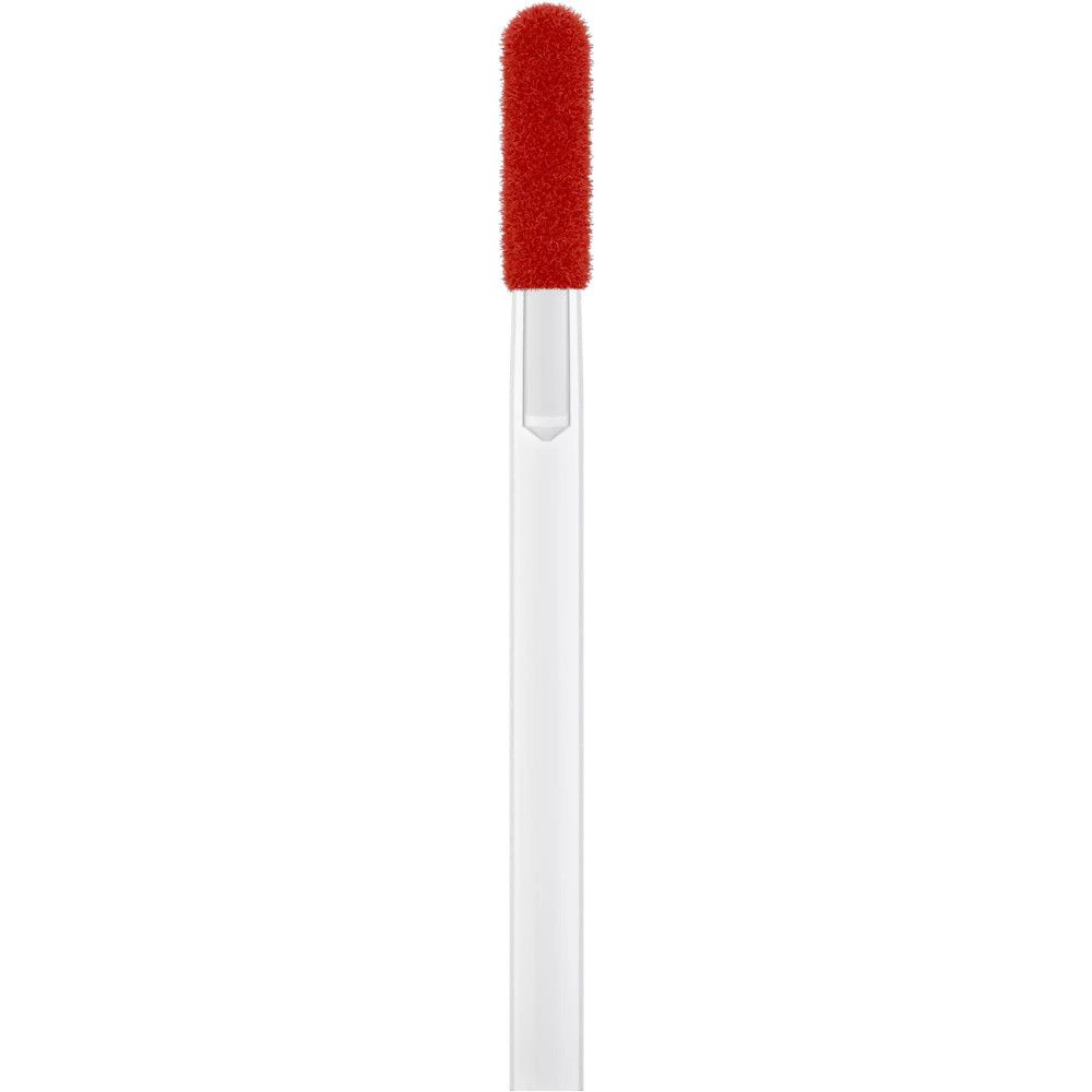 Applicateur de rouge à lèvres avec pointe rouge et tige blanche. Vue détaillée.