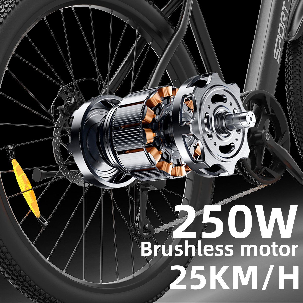 Toofly T8 Elektrische stadsfiets, 48V 13Ah accu