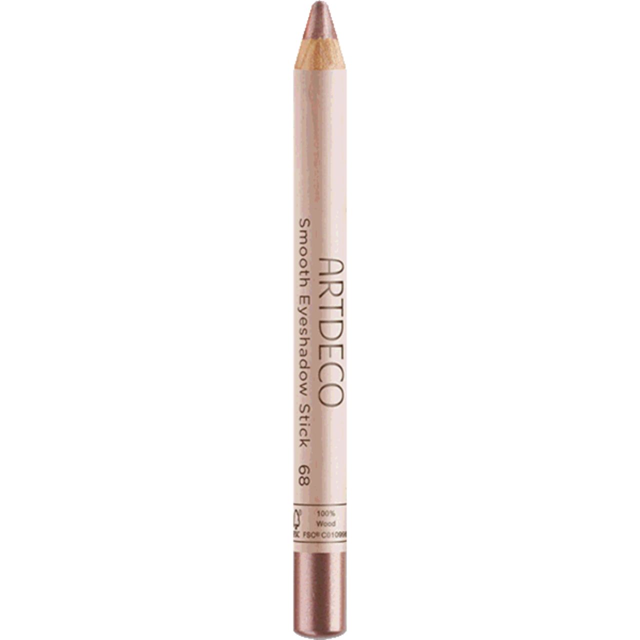 Artdeco Smooth Eyeshadow Stick, potloodvorm, lichtbruin. Opschrift: Smooth Eyeshadow Stick 68. Met metalen dop.