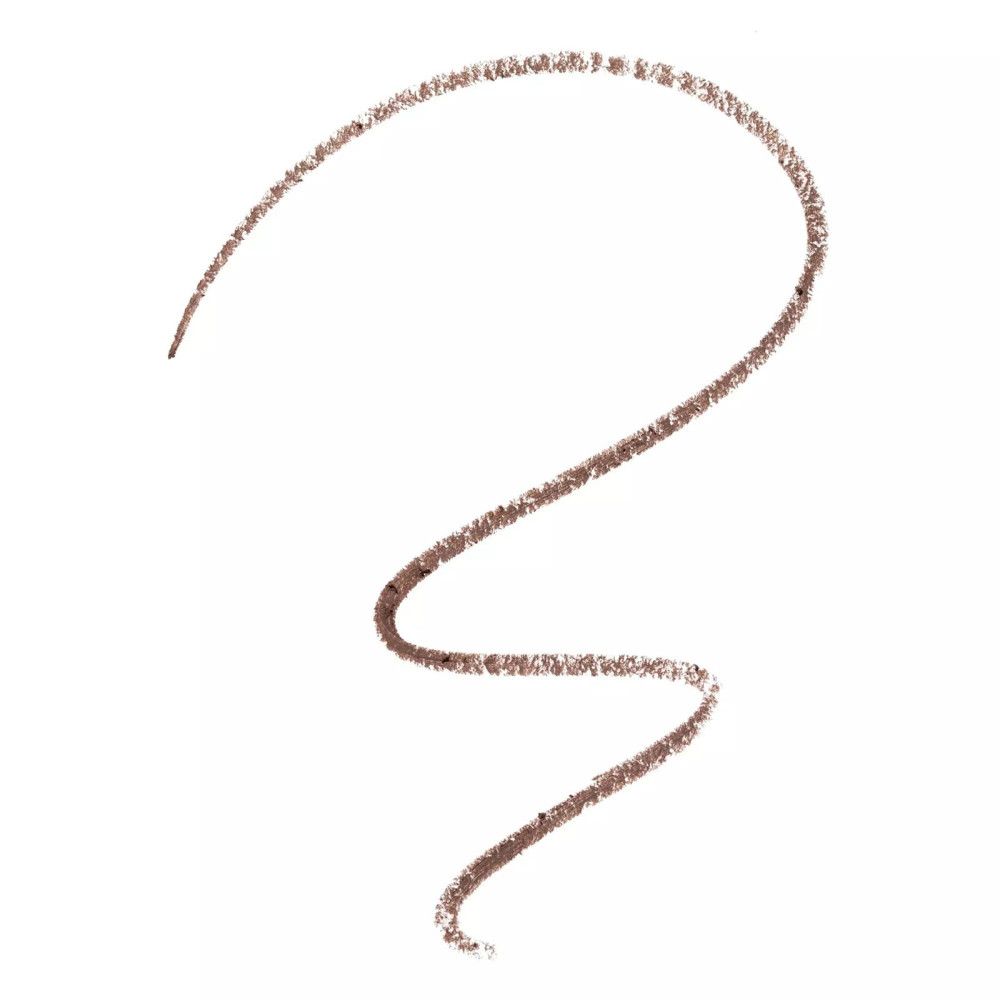 Trait brun montrant la texture du crayon à sourcils.