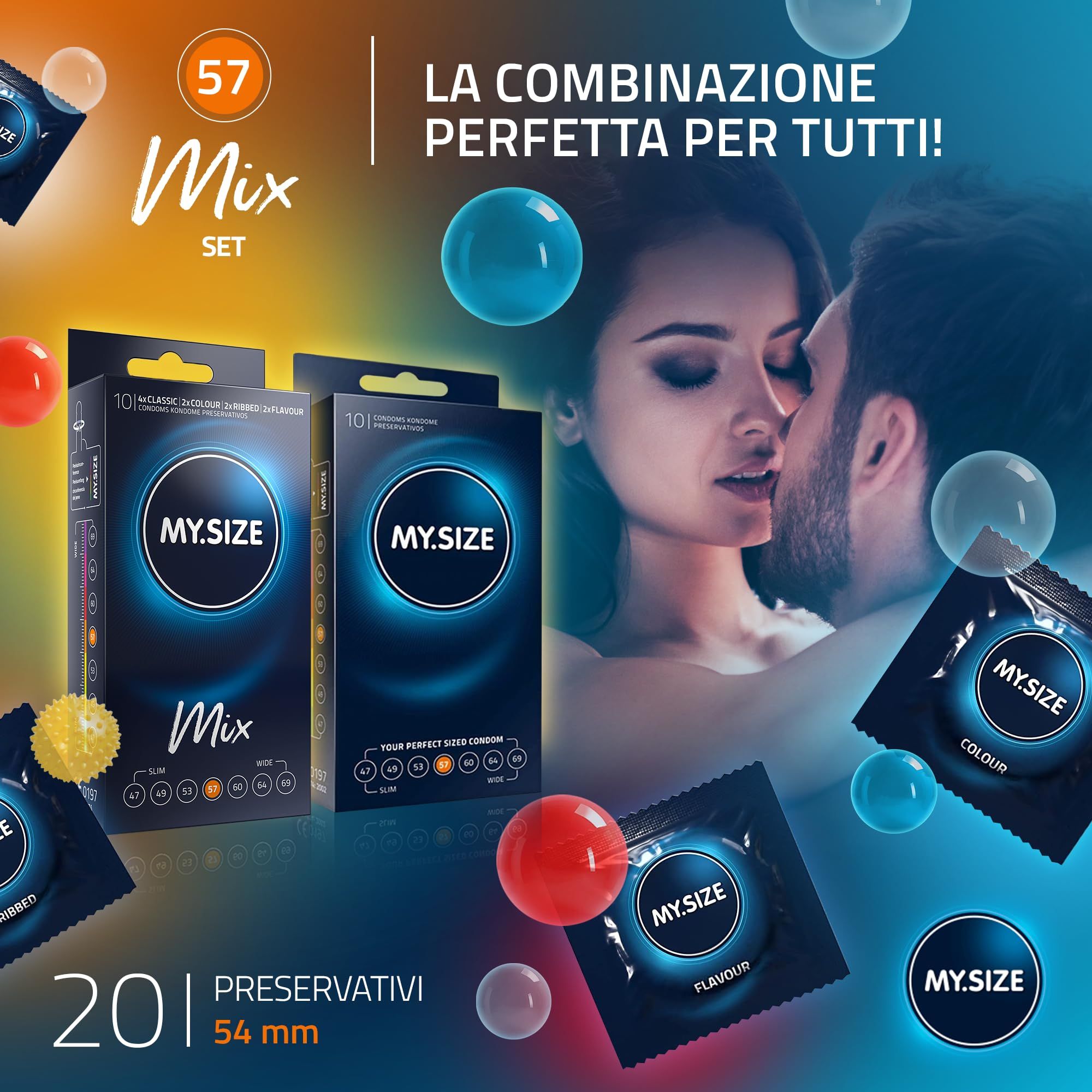 MY.SIZE Mix Préservatif Set Taille 4 57mm