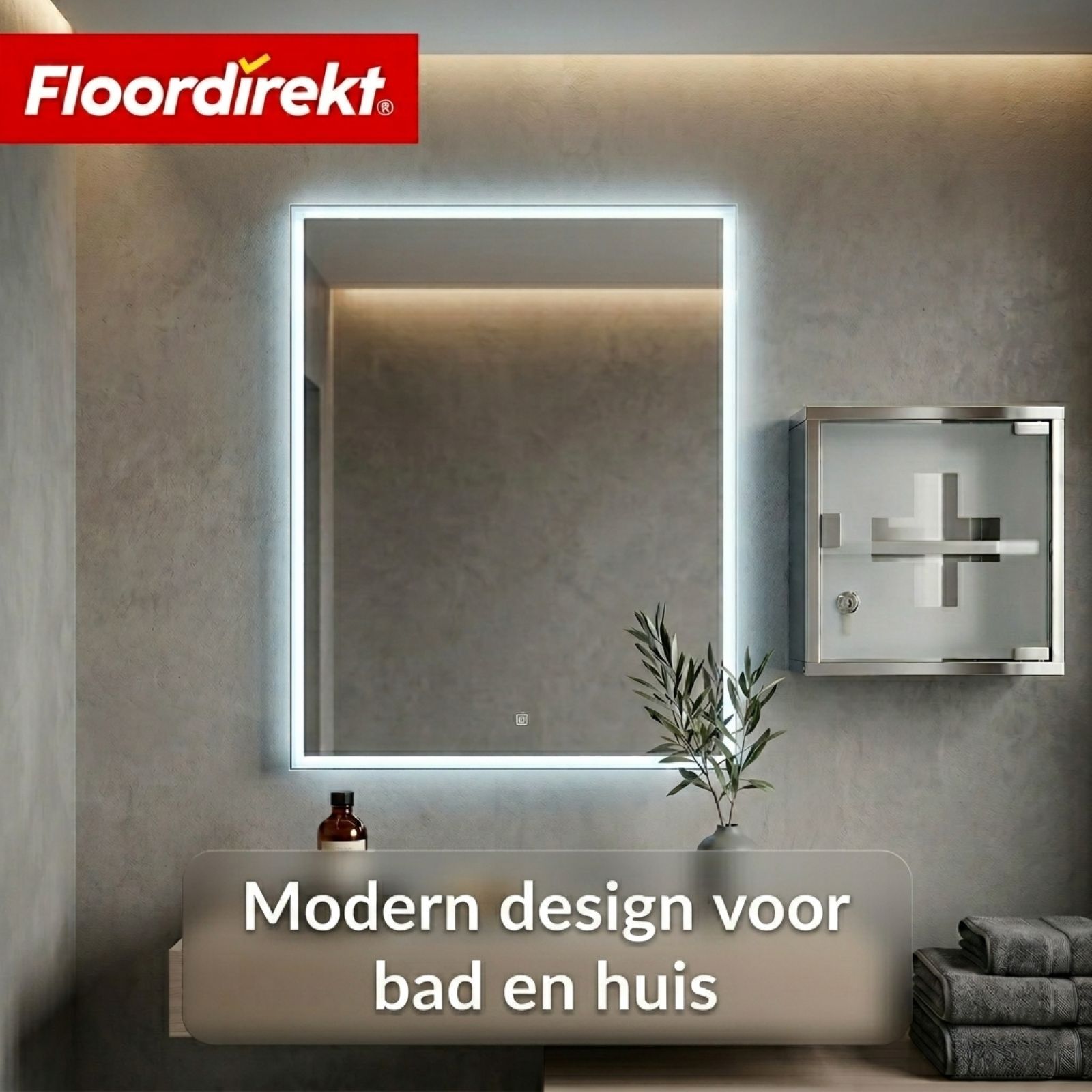 KARAT Medicijnkast Allen - Afsluitbare medicijnkast glazen deur zilver 30 x 30 cm 2 vakken