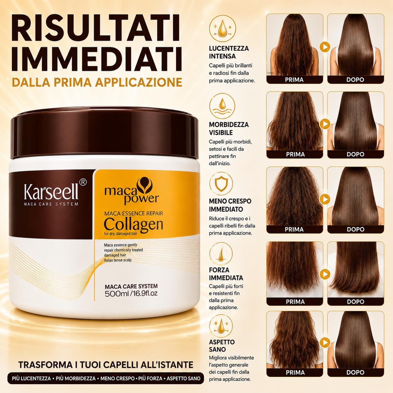 KARSEELL Masque Capillaire au Collagène – Réparation Nutrition et Hydratation