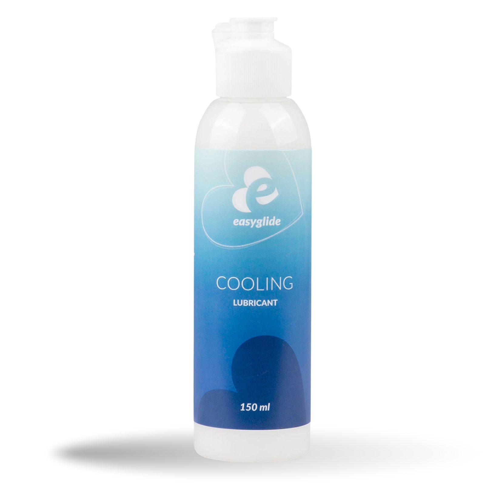 Flacon blanc. Inscription: Easyglide, Cooling Lubricant. Dégradés bleus. 150 ml.