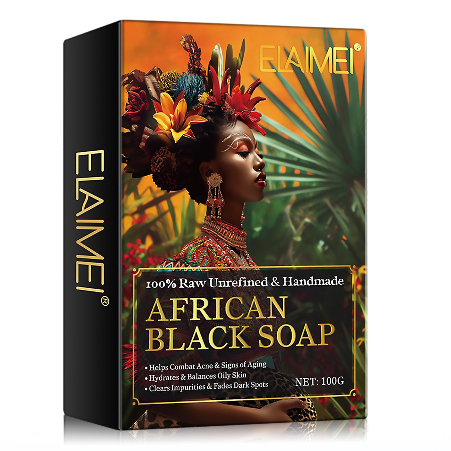 Aliver Savon noir africain naturel pour le soin de la peau