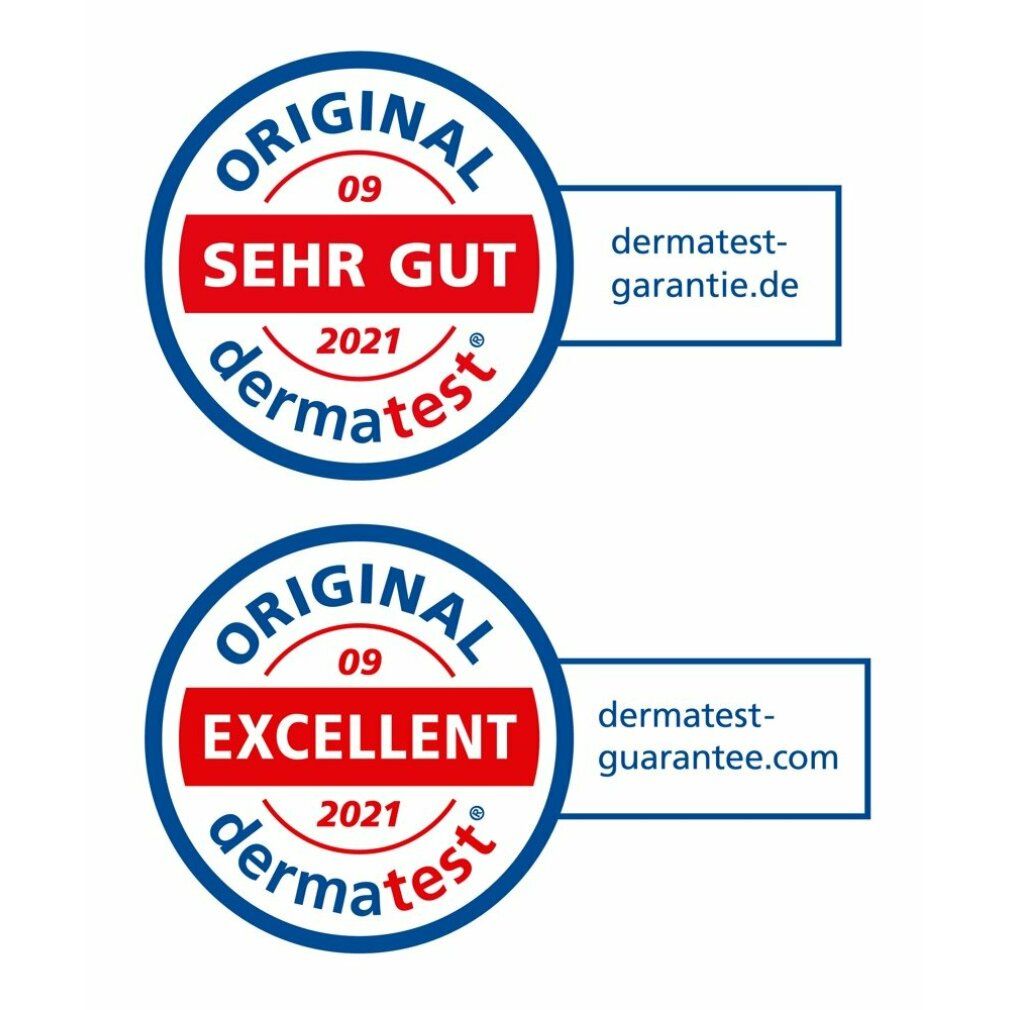 Sceaux Dermatest 'Très Bon' et 'Excellent' pour gel Orgasme.