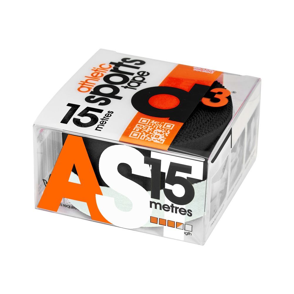 Verpakking voor d3 sporttape, 15 meter.