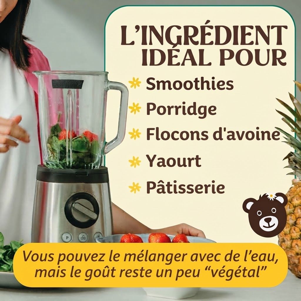 Comparaison : La protéine végétale bio Boho est sans édulcorants, arômes, épaississants. La protéine de lactosérum non.