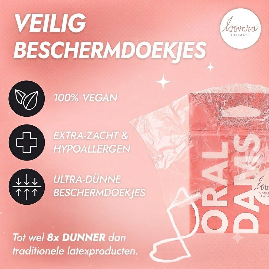 Loovara Orale Doekjes 3x6 stuks zonder latex, Orale Dammen zonder latex, ultra-dunne en natuurlijke