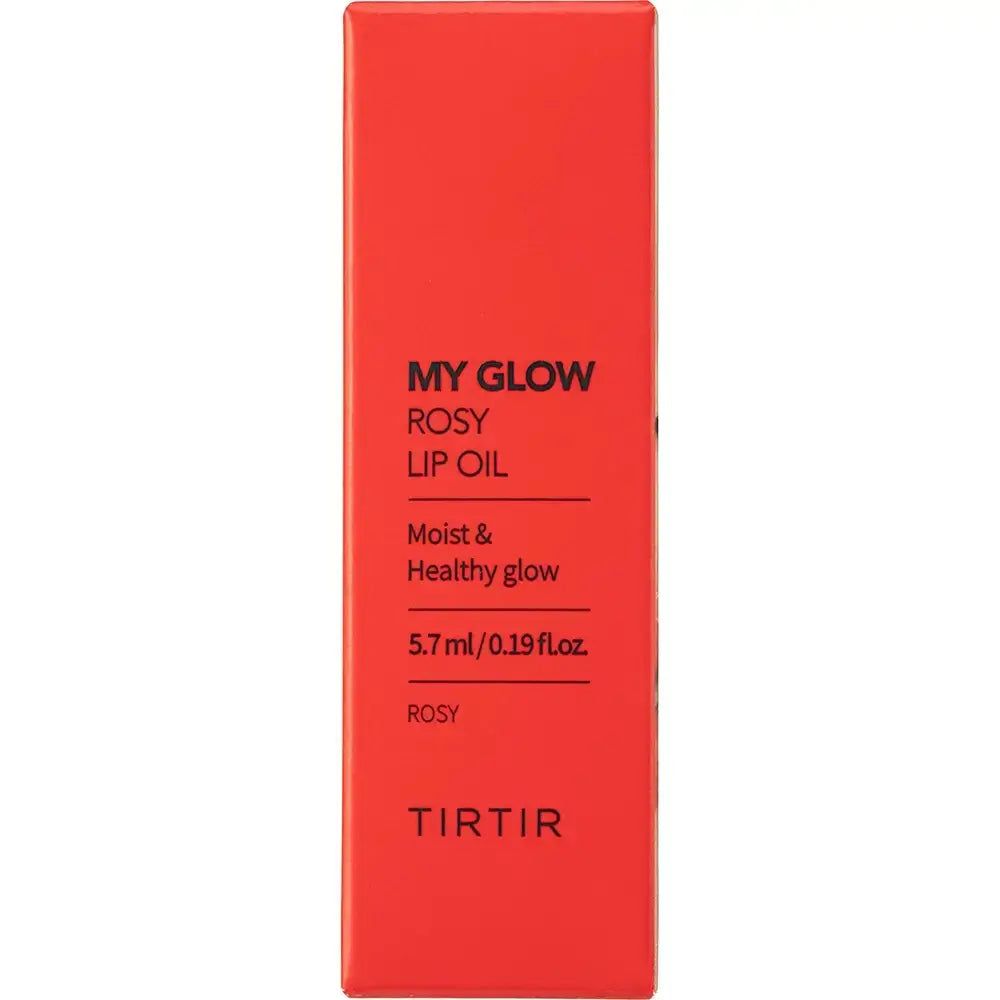 Emballage du TIR TIR My Glow Lip Oil Rosy avec informations sur le produit.