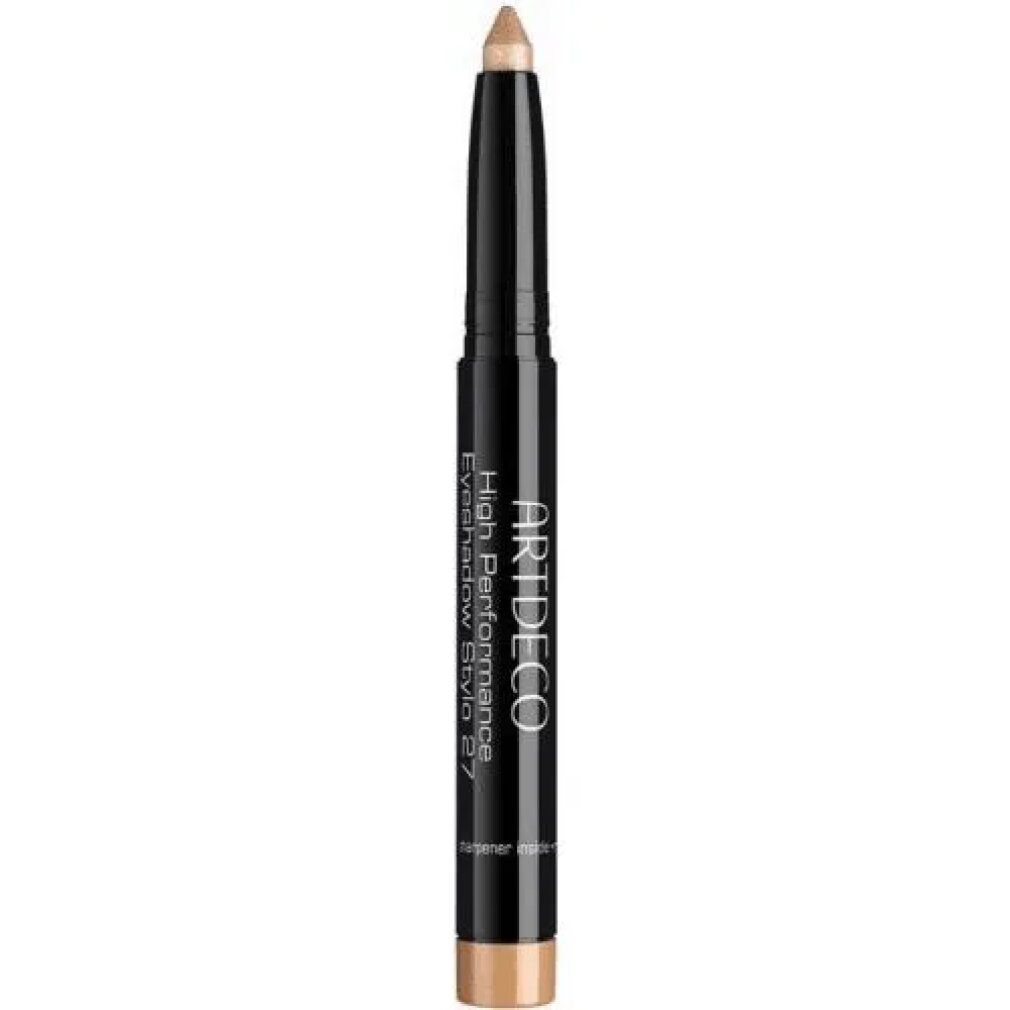 Artdeco High Performance Eyeshadow Stylo. Beige stift met zwarte behuizing. Productnaam en logo zichtbaar.