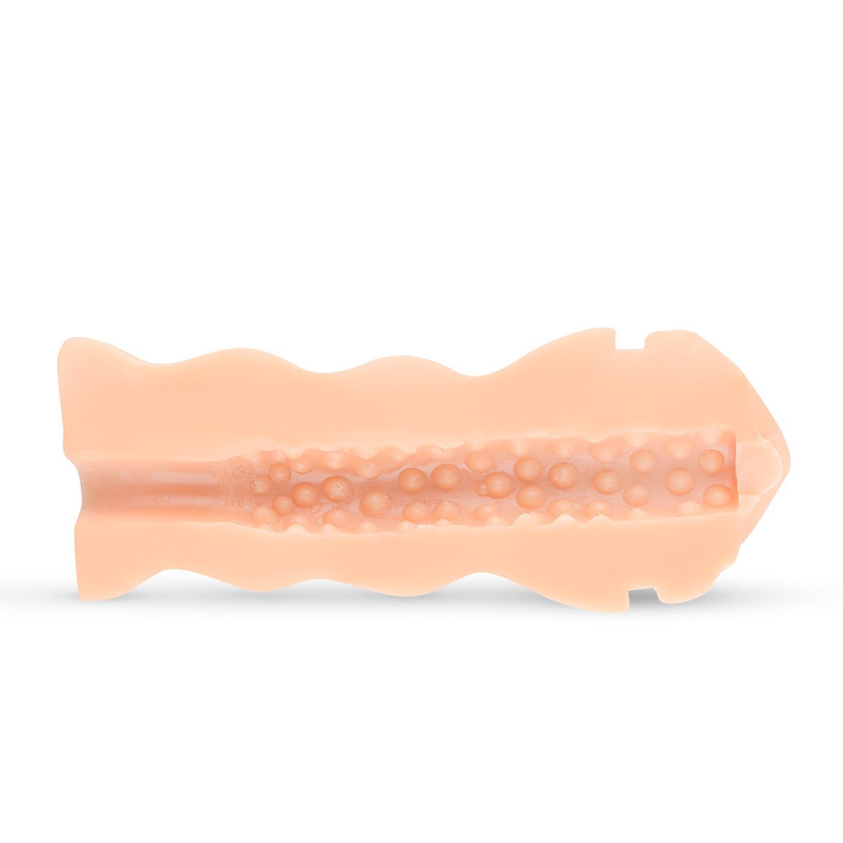 Interne weergave van een product in huidskleur. Interne structuur met noppen.