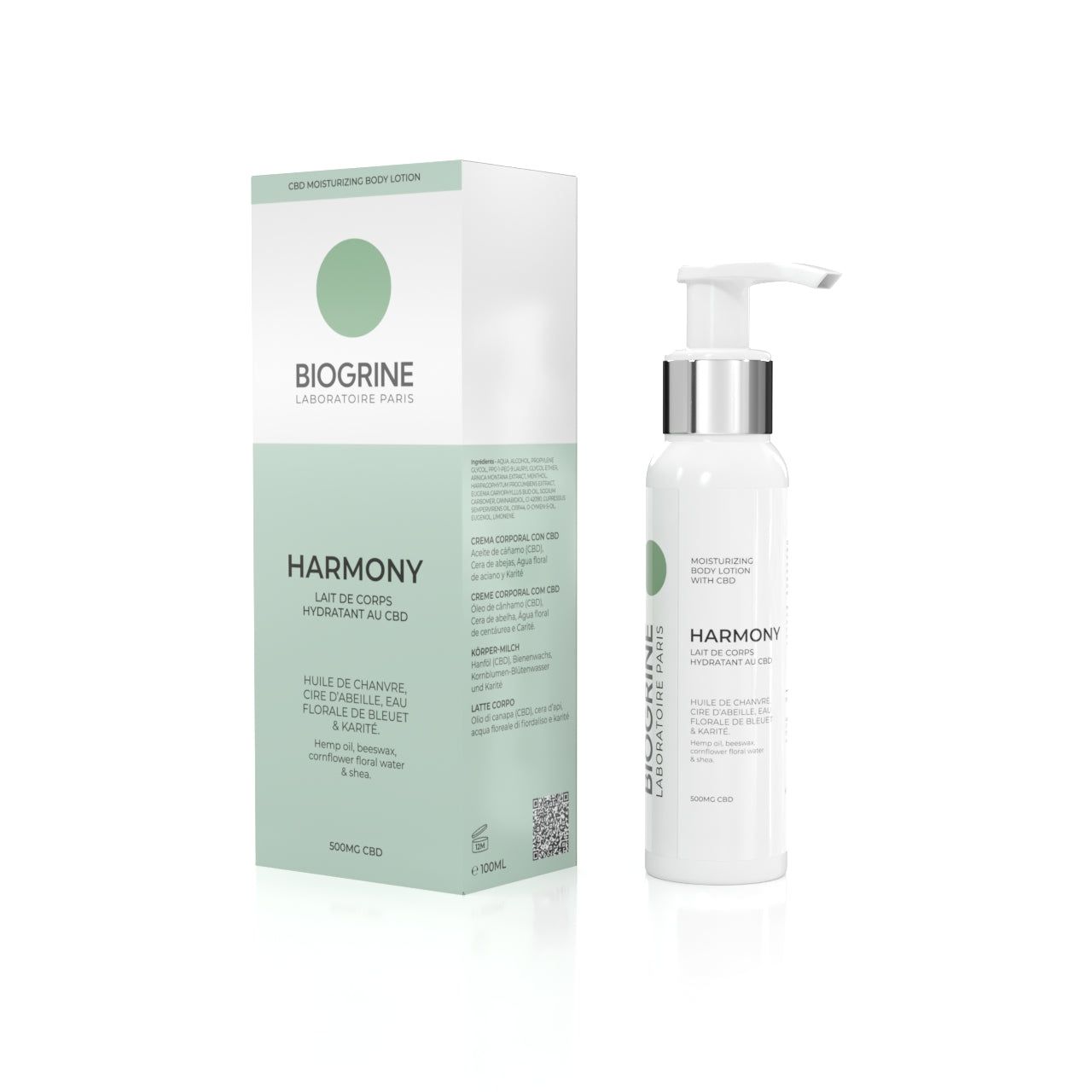 BIOGRINE Hydraterende bodymilk "HARMONY" – CBD, bijenwas en sheaboter