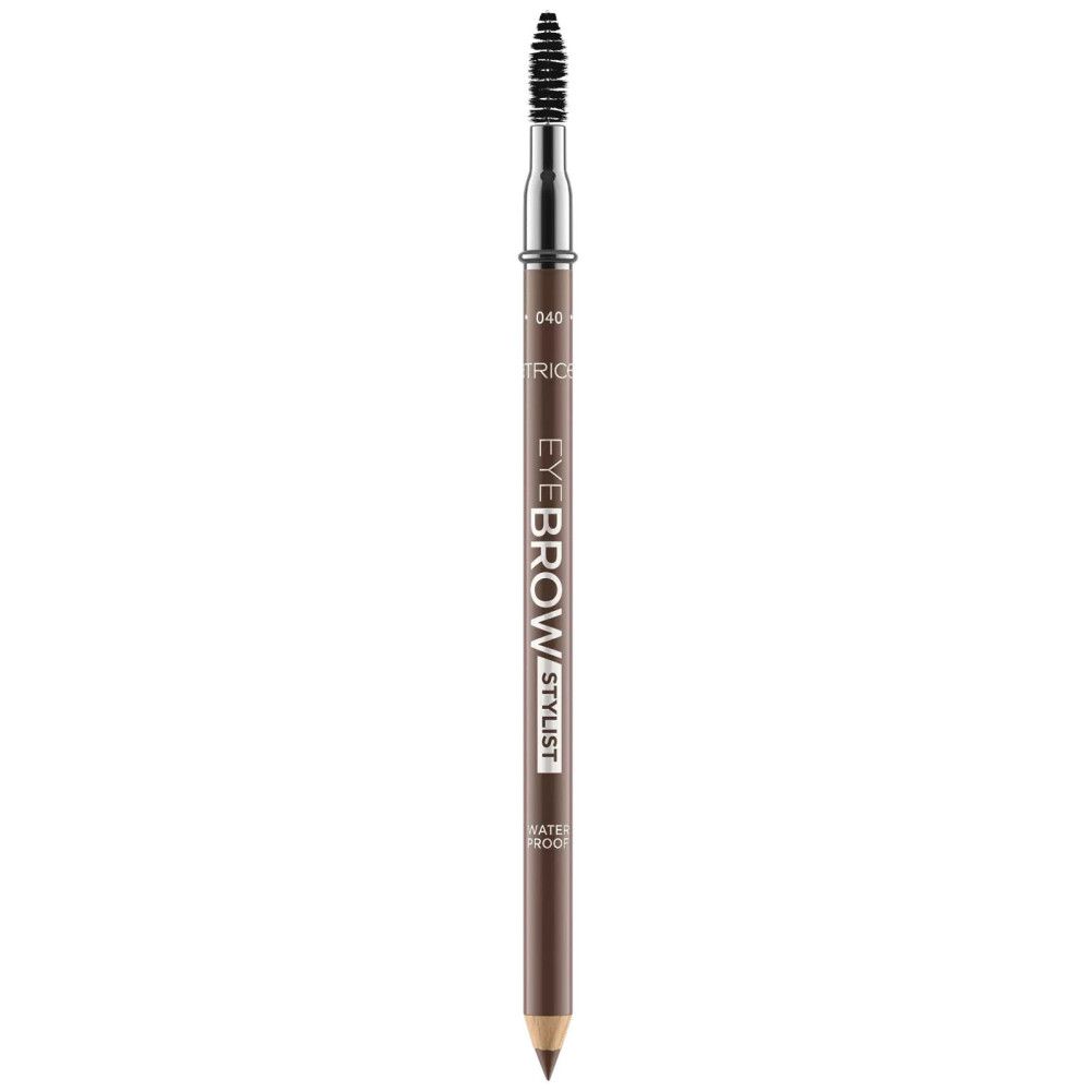 Crayon à sourcils avec brosse. Inscription : Catrice, Eye Brow Stylist, Waterproof. Couleur : marron. Avec capuchon.