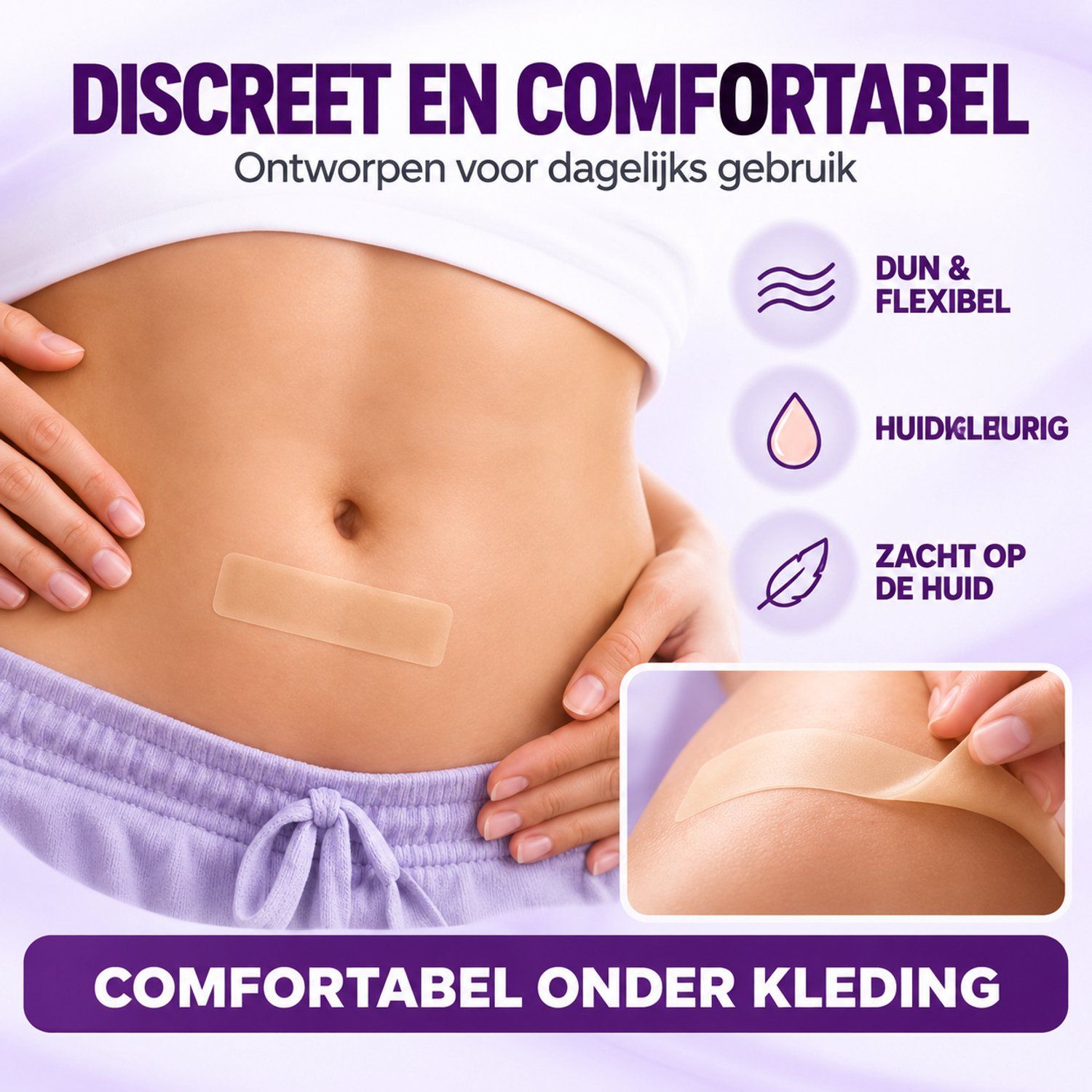 Voor/na vergelijking van buik littekens. Leiqier linnenpleister rol ernaast.