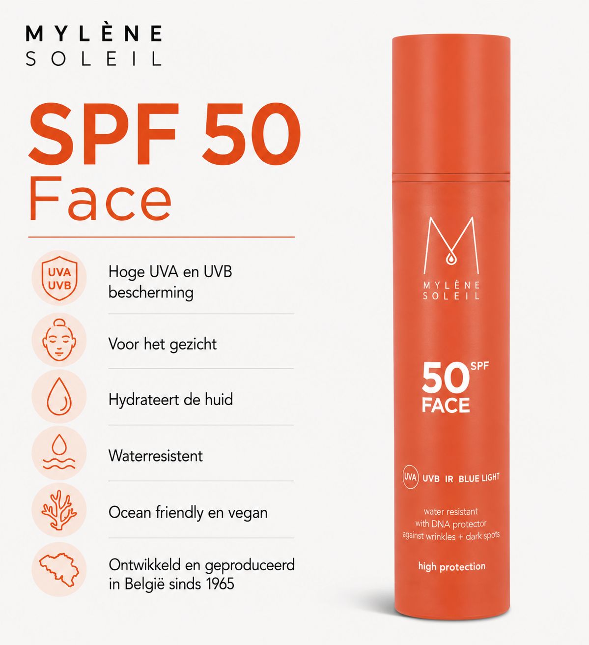 Mylène Soleil SPF 50 Face | Zonnelotion voor het gelaat
